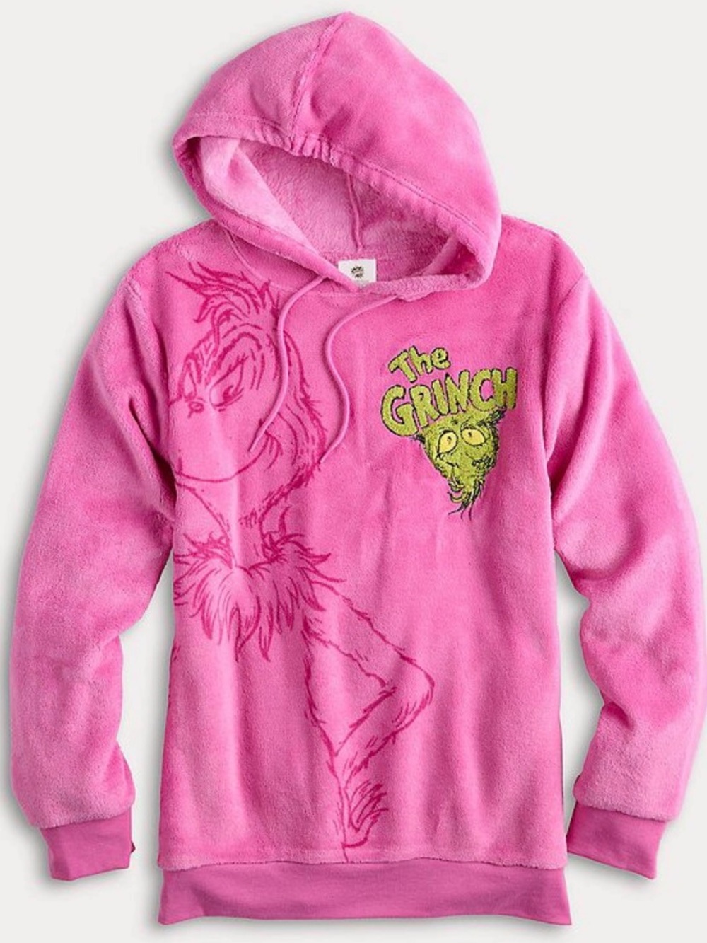 Juniors' Grinch Graphic Woobie Pullover Hoodie